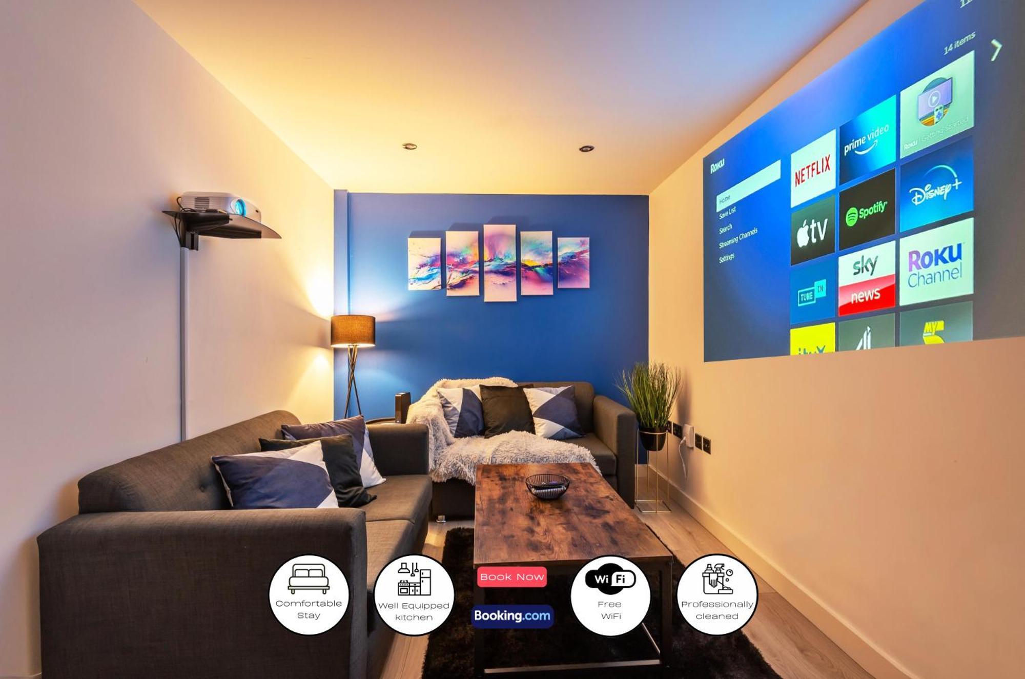 Spacious 1 Bedroom Apartment With 4K Cinema Experience By Green Haven Escapes In Bradford 外观 照片